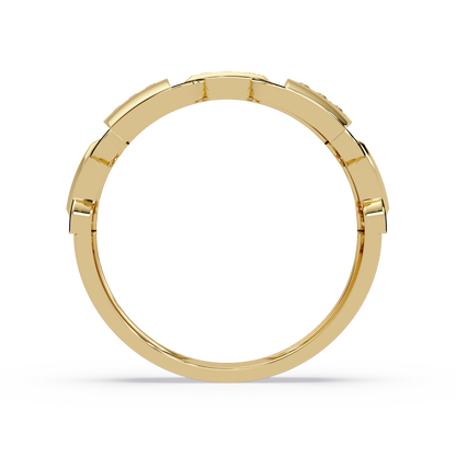 Link Chain Diamond Square Center Ring - HIGHCARAT DIAMONDS