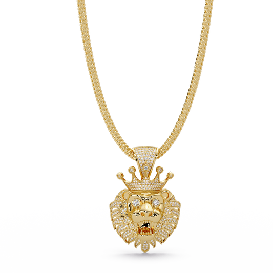 Lion Crown Shape Lab Grown Rose Gold Diamond Pendant - HIGHCARAT DIAMONDS