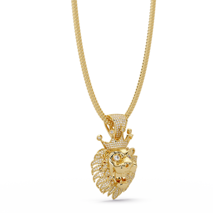 Lion Crown Shape Lab Grown Rose Gold Diamond Pendant - HIGHCARAT DIAMONDS