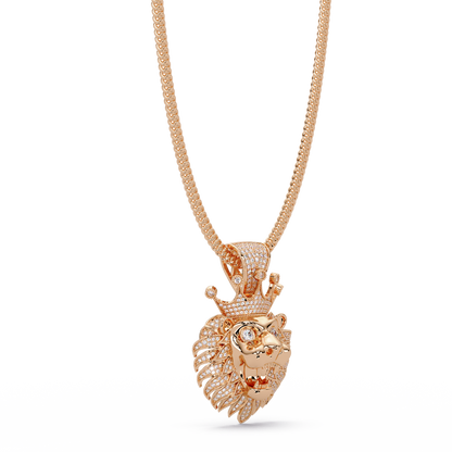 Lion Crown Shape Lab Grown Rose Gold Diamond Pendant - HIGHCARAT DIAMONDS