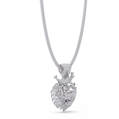 Lion Crown Shape Lab Grown Rose Gold Diamond Pendant - HIGHCARAT DIAMONDS