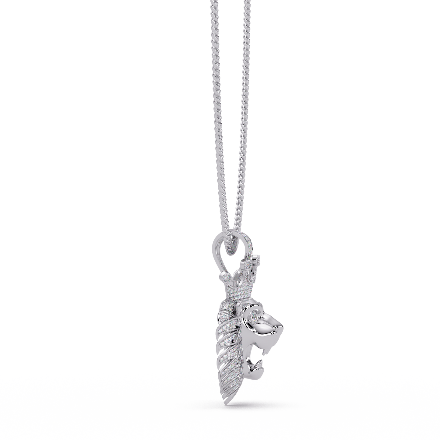 Lion Crown Shape Lab Grown Rose Gold Diamond Pendant - HIGHCARAT DIAMONDS