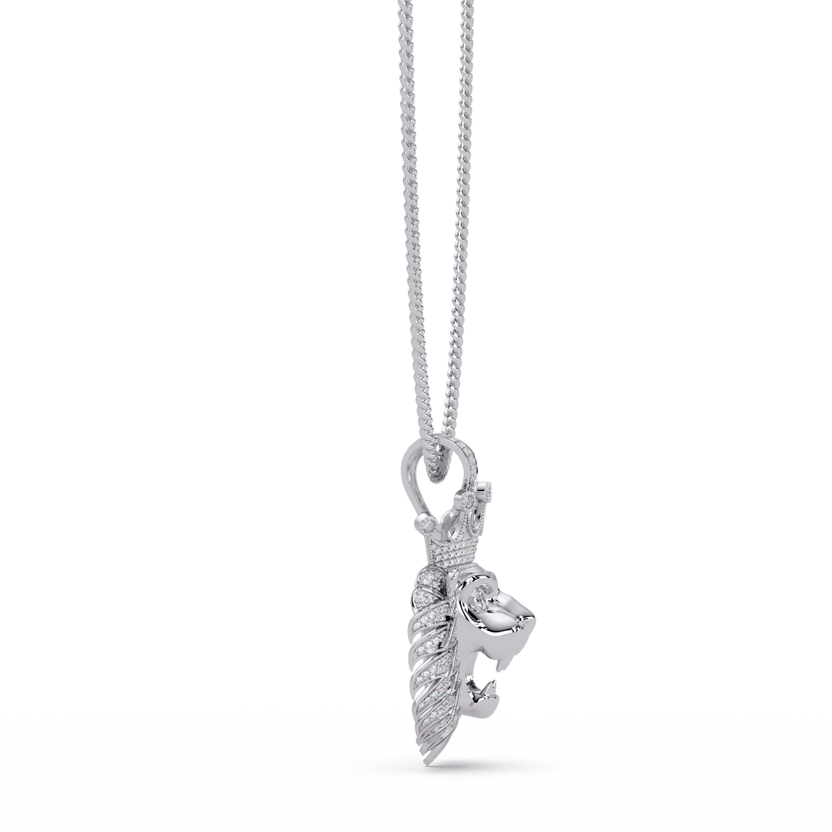 Lion Crown Shape Lab Grown Rose Gold Diamond Pendant - HIGHCARAT DIAMONDS