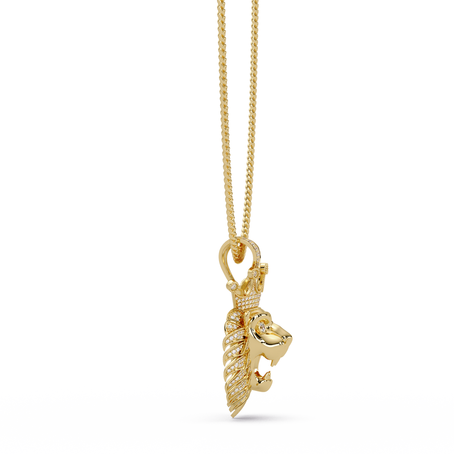 Lion Crown Shape Lab Grown Rose Gold Diamond Pendant - HIGHCARAT DIAMONDS
