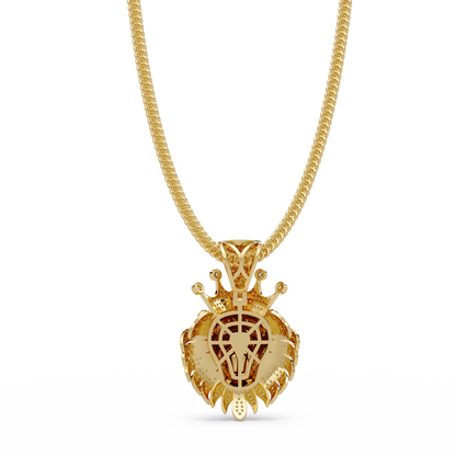 Lion Crown Shape Lab Grown Rose Gold Diamond Pendant - HIGHCARAT DIAMONDS