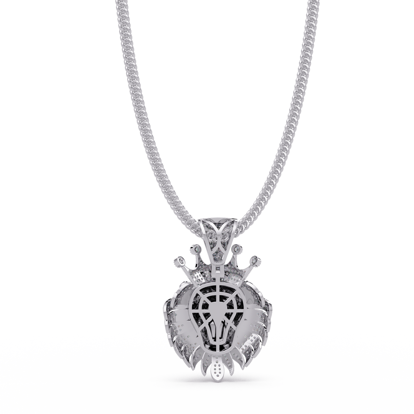 Lion Crown Shape Lab Grown Rose Gold Diamond Pendant - HIGHCARAT DIAMONDS