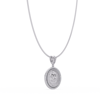 Lion Head Medallion Lab Grown Diamond Rose Gold Pendant Necklace - HIGHCARAT DIAMONDS