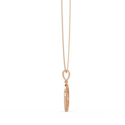 Lion Head Medallion Lab Grown Diamond Rose Gold Pendant Necklace - HIGHCARAT DIAMONDS