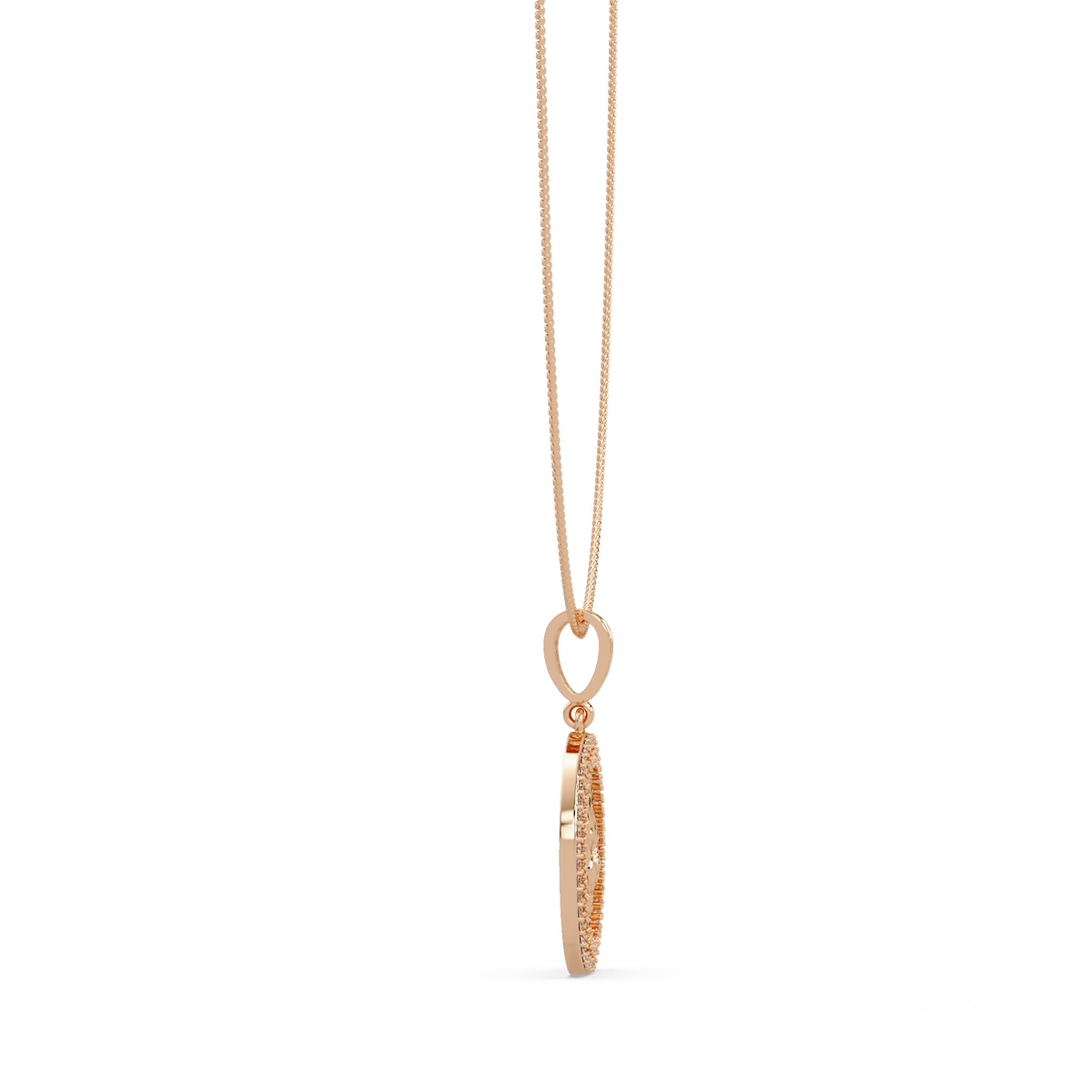Lion Head Medallion Lab Grown Diamond Rose Gold Pendant Necklace - HIGHCARAT DIAMONDS