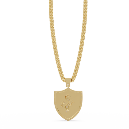 Luxury Horse Shield Lab Grown Diamond Pendant in Yellow Gold - HIGHCARAT DIAMONDS