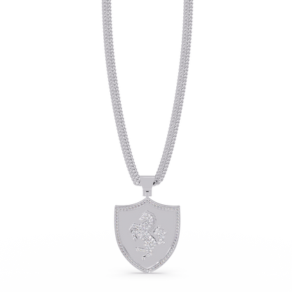 Luxury Horse Shield Lab Grown Diamond Pendant in Yellow Gold - HIGHCARAT DIAMONDS