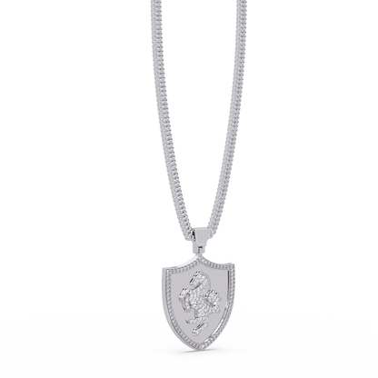 Luxury Horse Shield Lab Grown Diamond Pendant in Yellow Gold - HIGHCARAT DIAMONDS