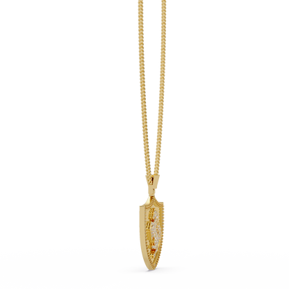Luxury Horse Shield Lab Grown Diamond Pendant in Yellow Gold - HIGHCARAT DIAMONDS