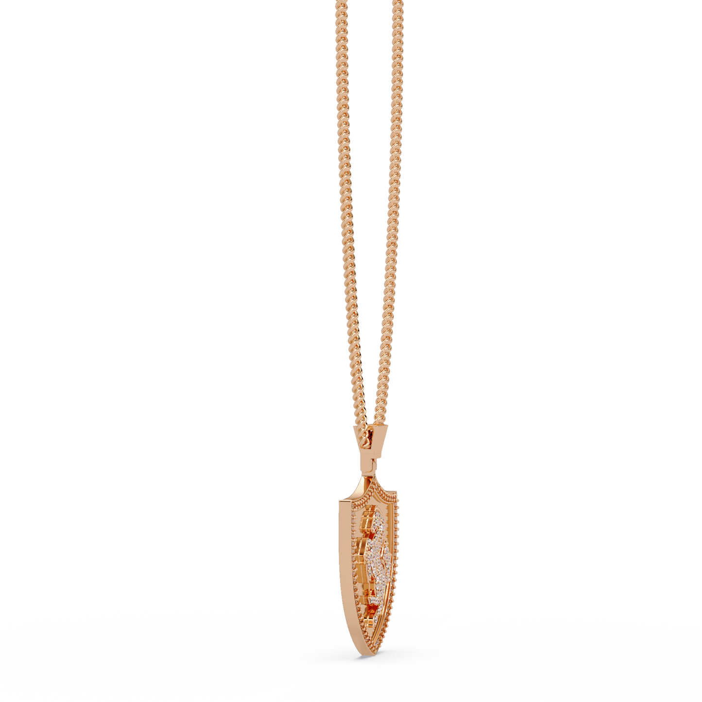 Luxury Horse Shield Lab Grown Diamond Pendant in Yellow Gold - HIGHCARAT DIAMONDS