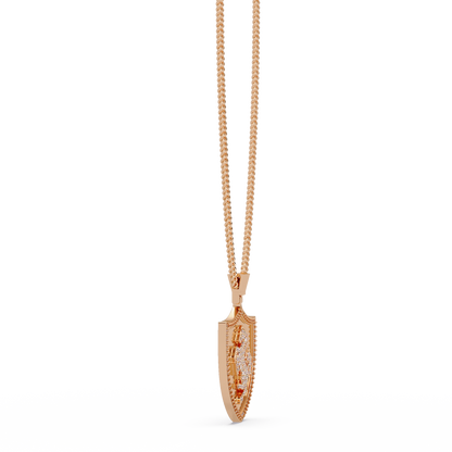 Luxury Horse Shield Lab Grown Diamond Pendant in Yellow Gold - HIGHCARAT DIAMONDS