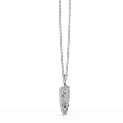 Luxury Horse Shield Lab Grown Diamond Pendant in Yellow Gold - HIGHCARAT DIAMONDS