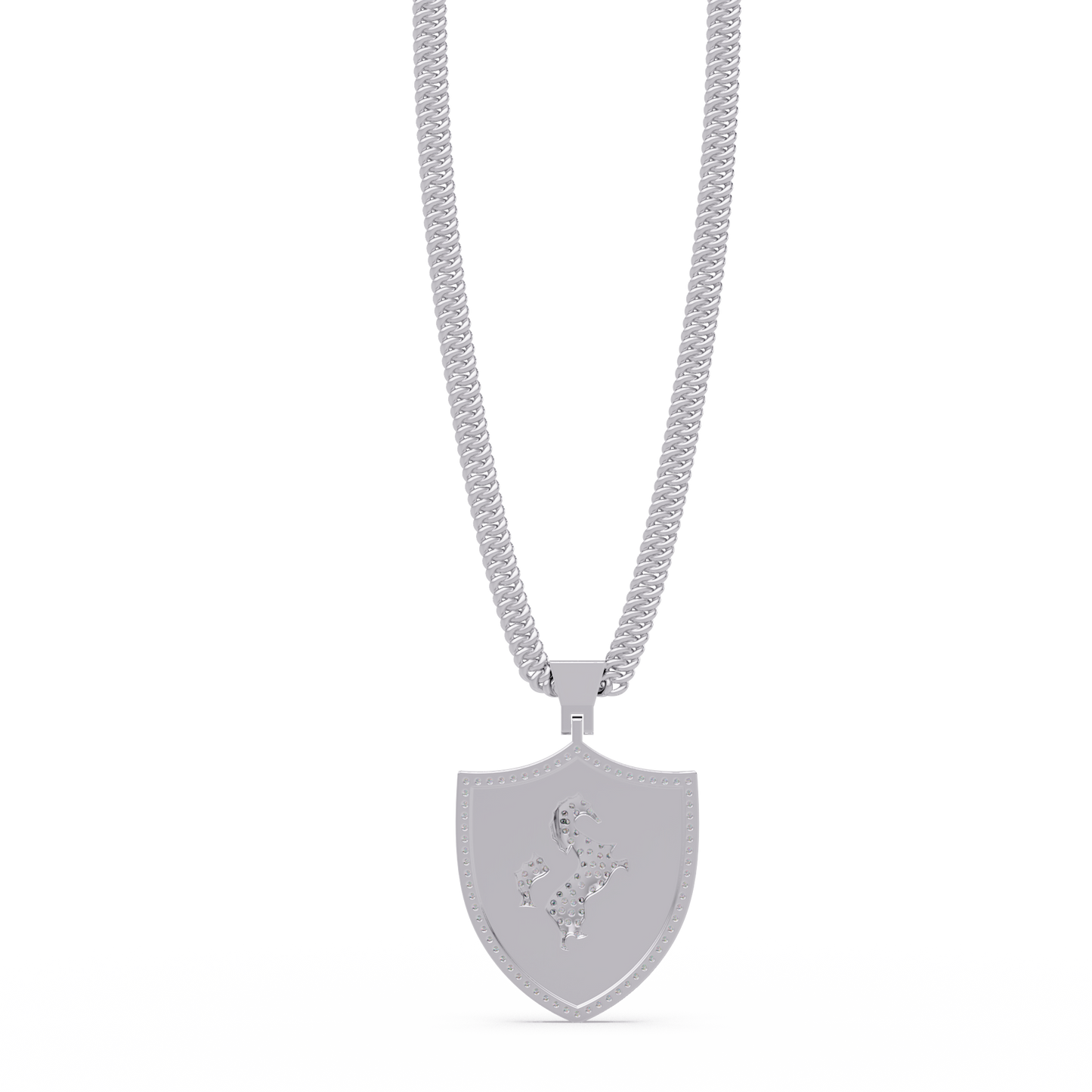 Luxury Horse Shield Lab Grown Diamond Pendant in Yellow Gold - HIGHCARAT DIAMONDS