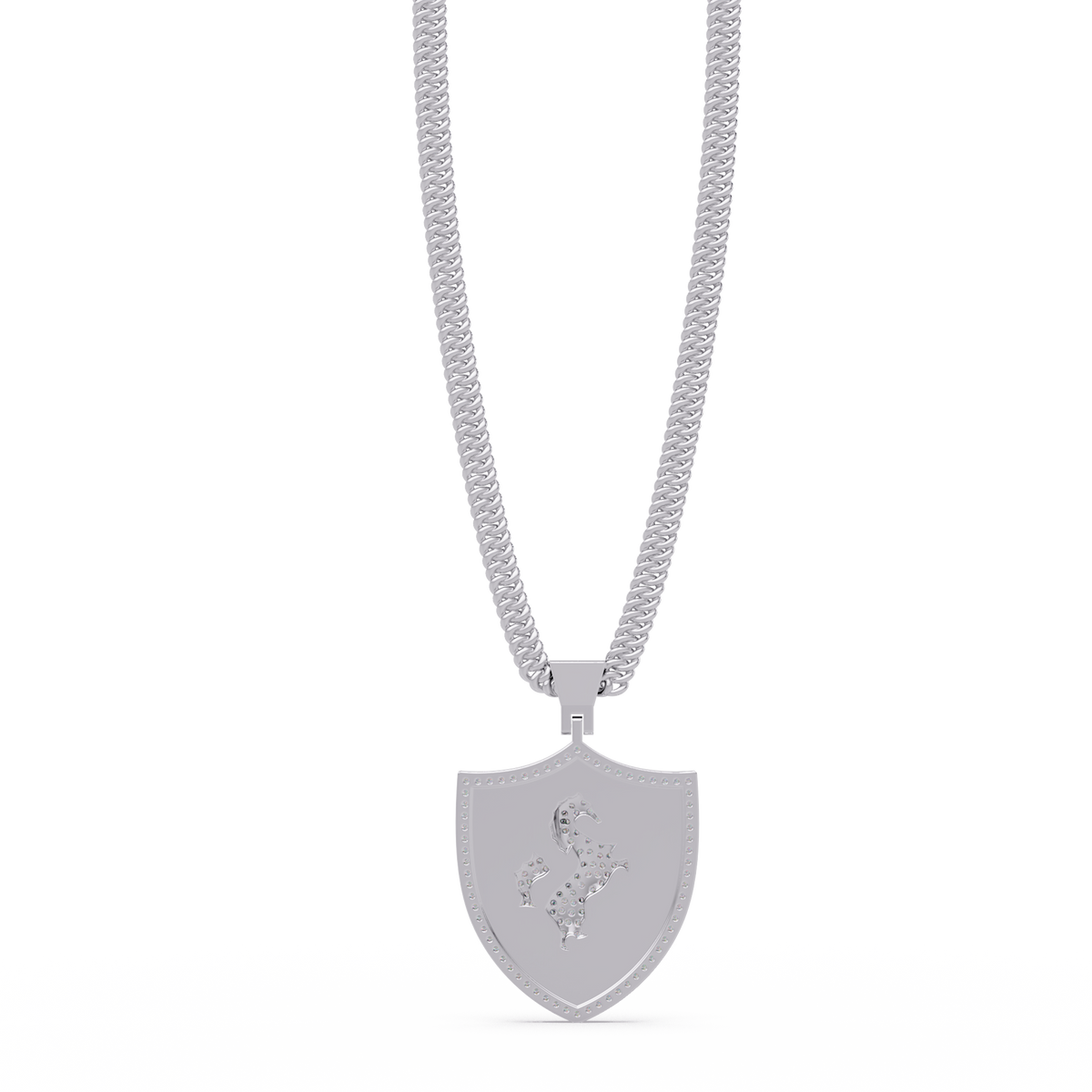 Luxury Horse Shield Lab Grown Diamond Pendant in Yellow Gold - HIGHCARAT DIAMONDS