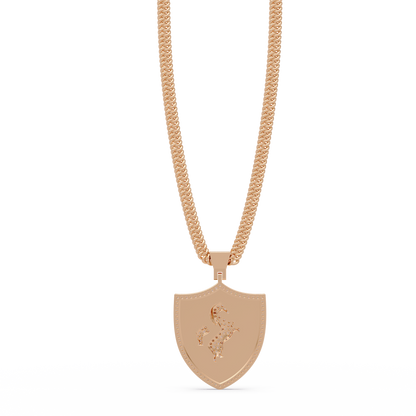 Luxury Horse Shield Lab Grown Diamond Pendant in Yellow Gold - HIGHCARAT DIAMONDS