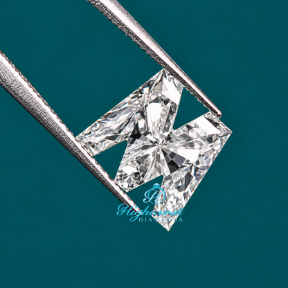 M letter shape fancy cut lab grown diamond
