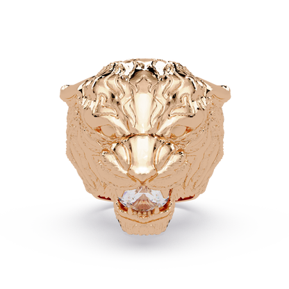 Majestic Tiger Head Lab Grown Diamond Statement Ring - HIGHCARAT DIAMONDS
