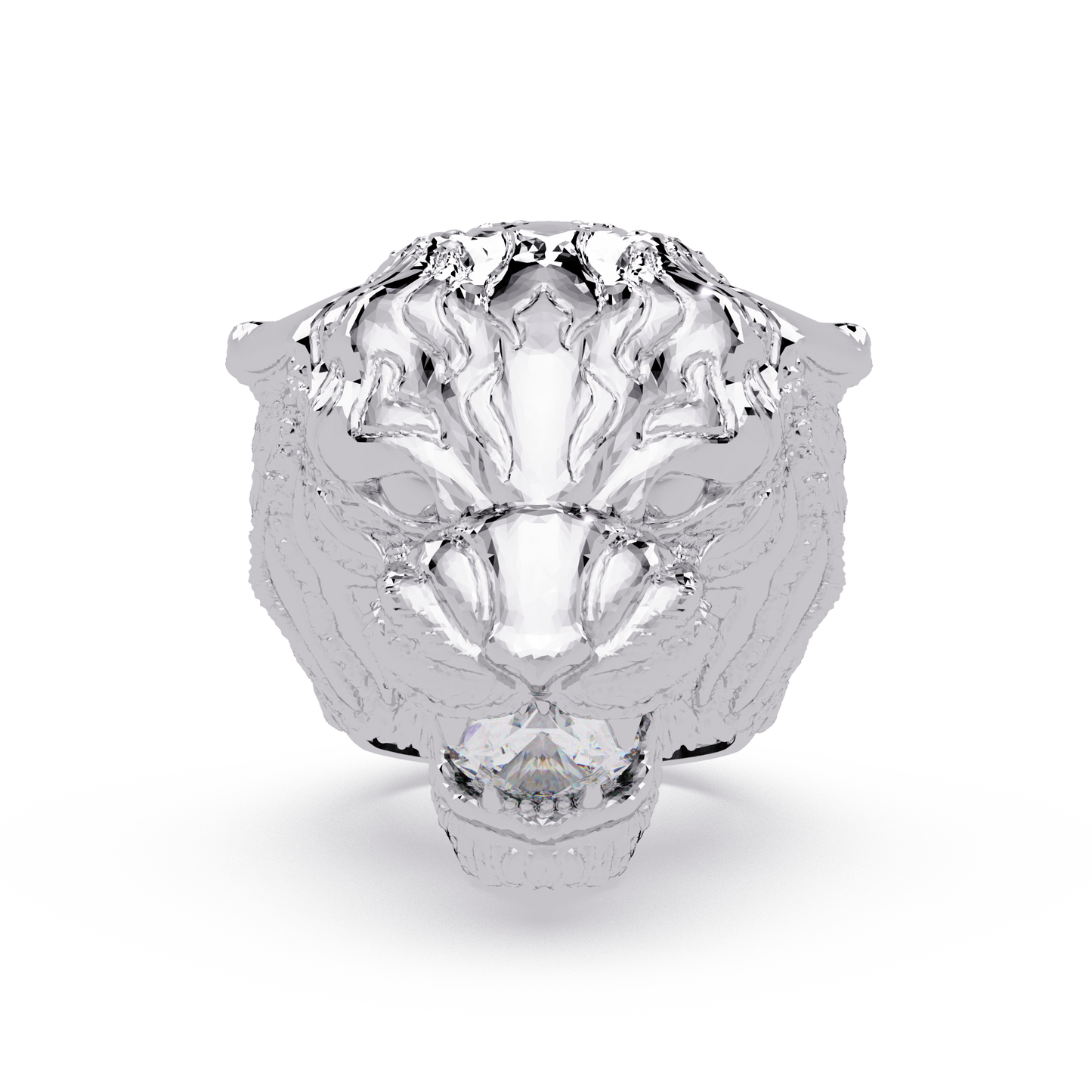 Majestic Tiger Head Lab Grown Diamond Statement Ring - HIGHCARAT DIAMONDS