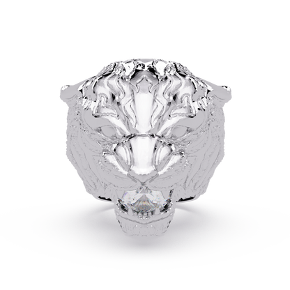 Majestic Tiger Head Lab Grown Diamond Statement Ring - HIGHCARAT DIAMONDS
