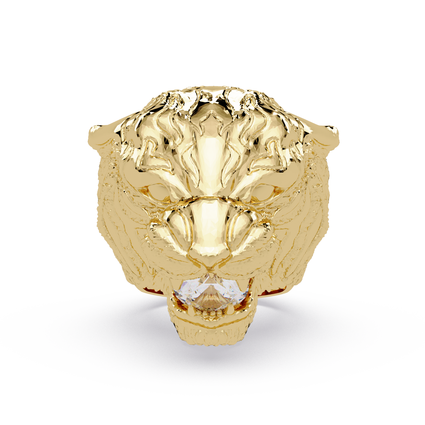 Majestic Tiger Head Lab Grown Diamond Statement Ring - HIGHCARAT DIAMONDS
