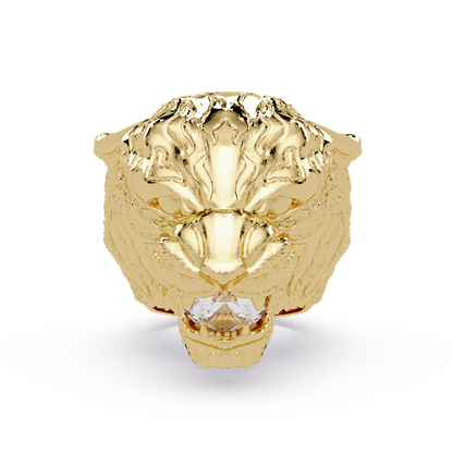 Majestic Tiger Head Lab Grown Diamond Statement Ring - HIGHCARAT DIAMONDS