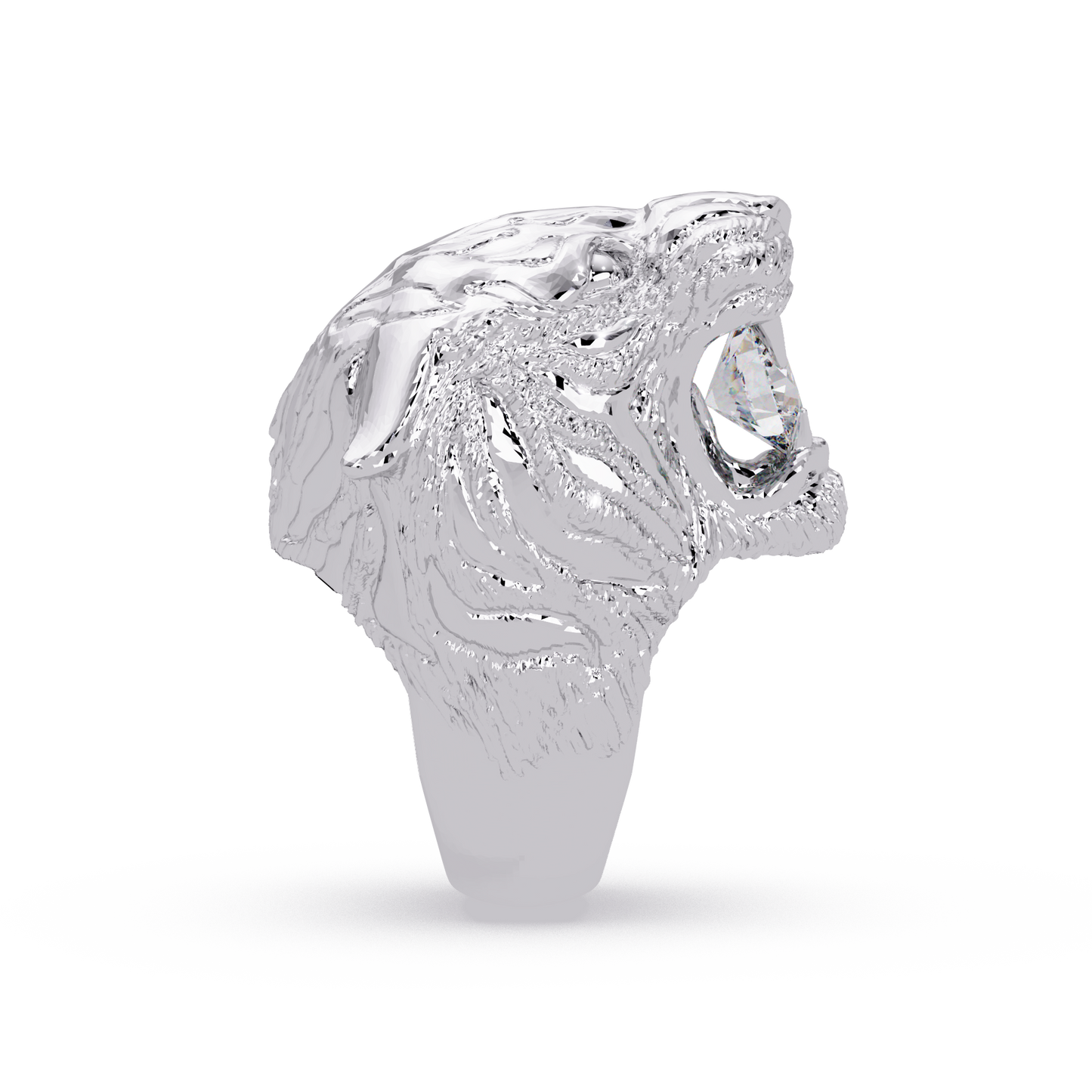 Majestic Tiger Head Lab Grown Diamond Statement Ring - HIGHCARAT DIAMONDS