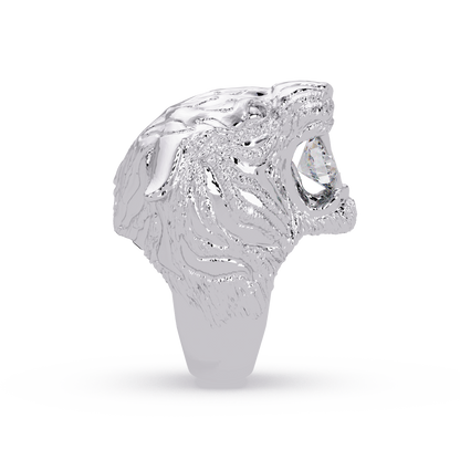 Majestic Tiger Head Lab Grown Diamond Statement Ring - HIGHCARAT DIAMONDS