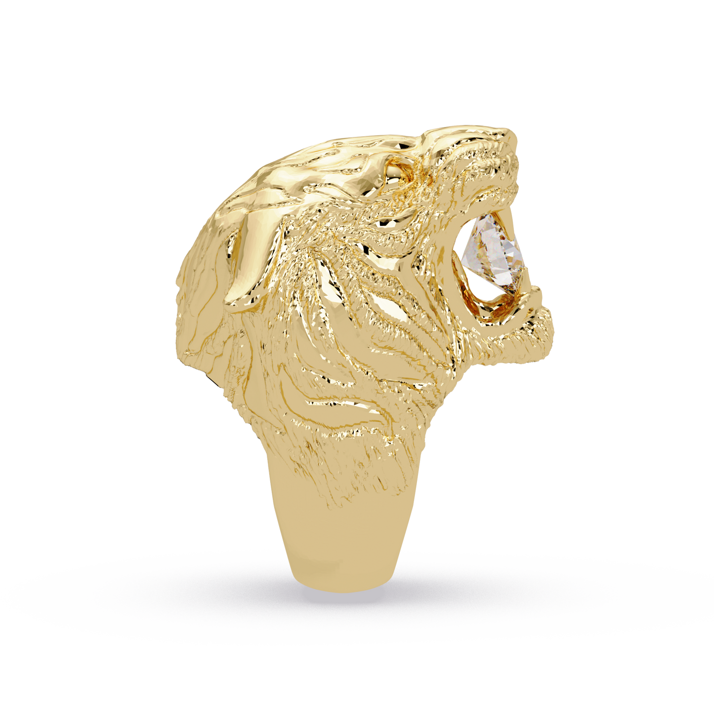 Majestic Tiger Head Lab Grown Diamond Statement Ring - HIGHCARAT DIAMONDS