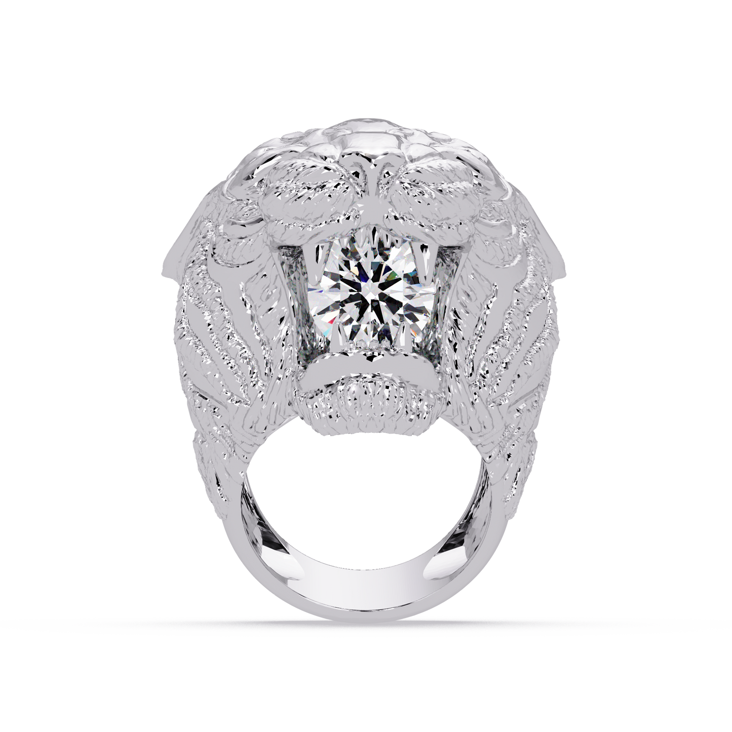 Majestic Tiger Head Lab Grown Diamond Statement Ring - HIGHCARAT DIAMONDS