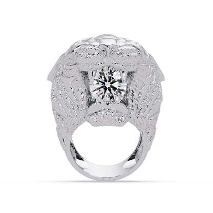 Majestic Tiger Head Lab Grown Diamond Statement Ring - HIGHCARAT DIAMONDS