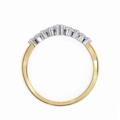 Marquise And Round Cut Antique V Shape Dainty Minimalist  Prong Set Stunning Bridal Band For Her - HIGHCARAT DIAMONDS