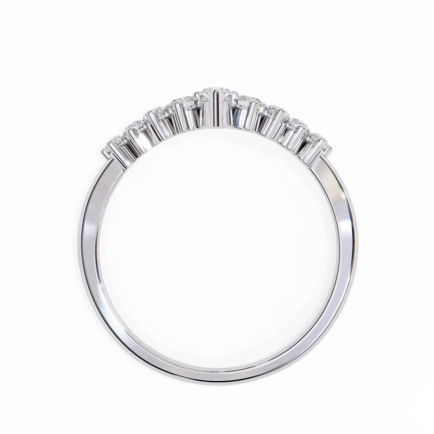 Marquise And Round Cut Antique V Shape Dainty Minimalist  Prong Set Stunning Bridal Band For Her - HIGHCARAT DIAMONDS