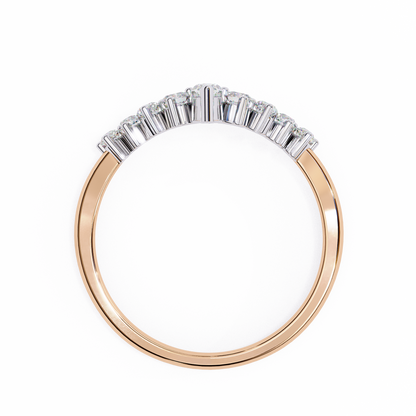 Marquise And Round Cut Antique V Shape Dainty Minimalist  Prong Set Stunning Bridal Band For Her - HIGHCARAT DIAMONDS