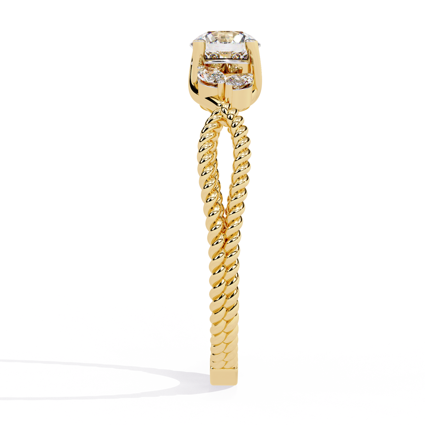 Marquise And Round Cut Diamond Twisted Elegant Art Deco Prefect Sparkling 5 Stone Promise Ring For Her