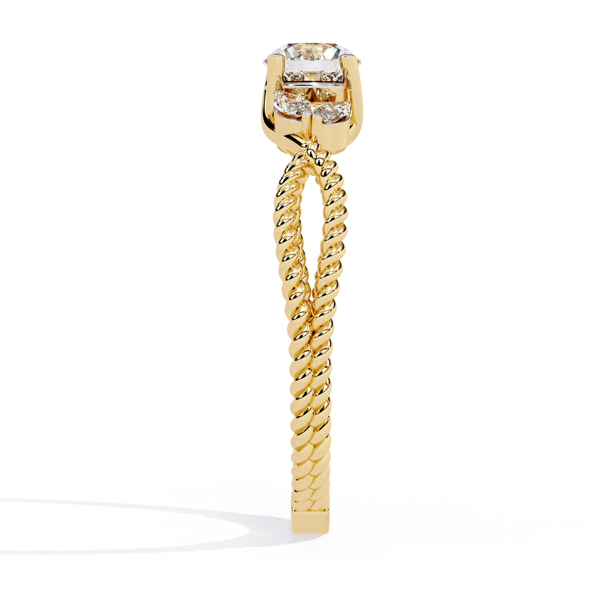 Marquise And Round Cut Diamond Twisted Elegant Art Deco Prefect Sparkling 5 Stone Promise Ring For Her - HIGHCARAT DIAMONDS