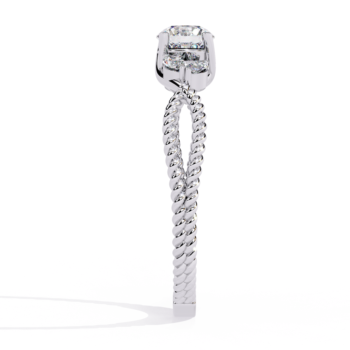 Marquise And Round Cut Diamond Twisted Elegant Art Deco Prefect Sparkling 5 Stone Promise Ring For Her - HIGHCARAT DIAMONDS