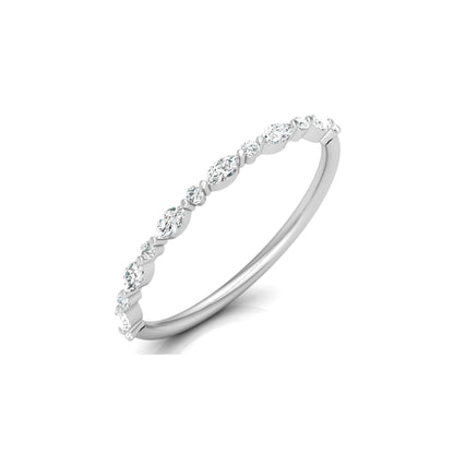 Marquise And Round Cut Lab Or Natural Diamond Ring For Anniversary Gift In 14 KT Solid Gold - HIGHCARAT DIAMONDS