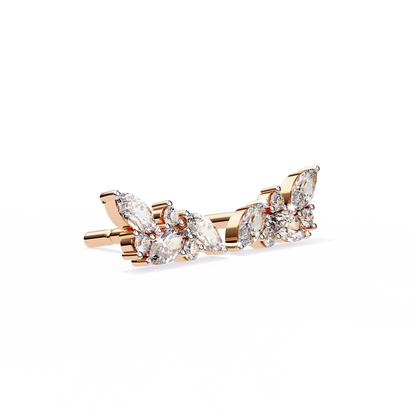 Marquise And Round Cut Top Grade Diamond Unique Prong Set Art Deco Antique Engagement Stud Earring For Her - HIGHCARAT DIAMONDS