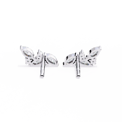 Marquise And Round Cut Top Grade Diamond Unique Prong Set Art Deco Antique Engagement Stud Earring For Her - HIGHCARAT DIAMONDS