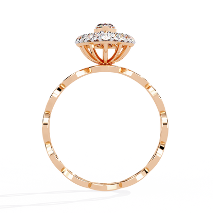 Marquise And Round Cut Top Grade Lab Grown Diamond Hidden Halo Delicate Annivrasry Ring Gift For Her - HIGHCARAT DIAMONDS