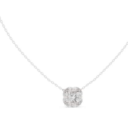 Cushion Square & Marquise Shape 9 Stone Lab Grown 18k Gold Dazzling Pendant For Her - HIGHCARAT DIAMONDS