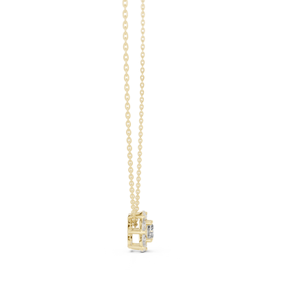 Cushion Square & Marquise Shape 9 Stone Lab Grown 18k Gold Dazzling Pendant For Her - HIGHCARAT DIAMONDS