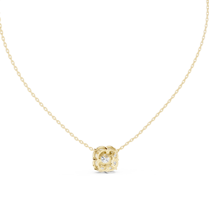 Cushion Square & Marquise Shape 9 Stone Lab Grown 18k Gold Dazzling Pendant For Her - HIGHCARAT DIAMONDS