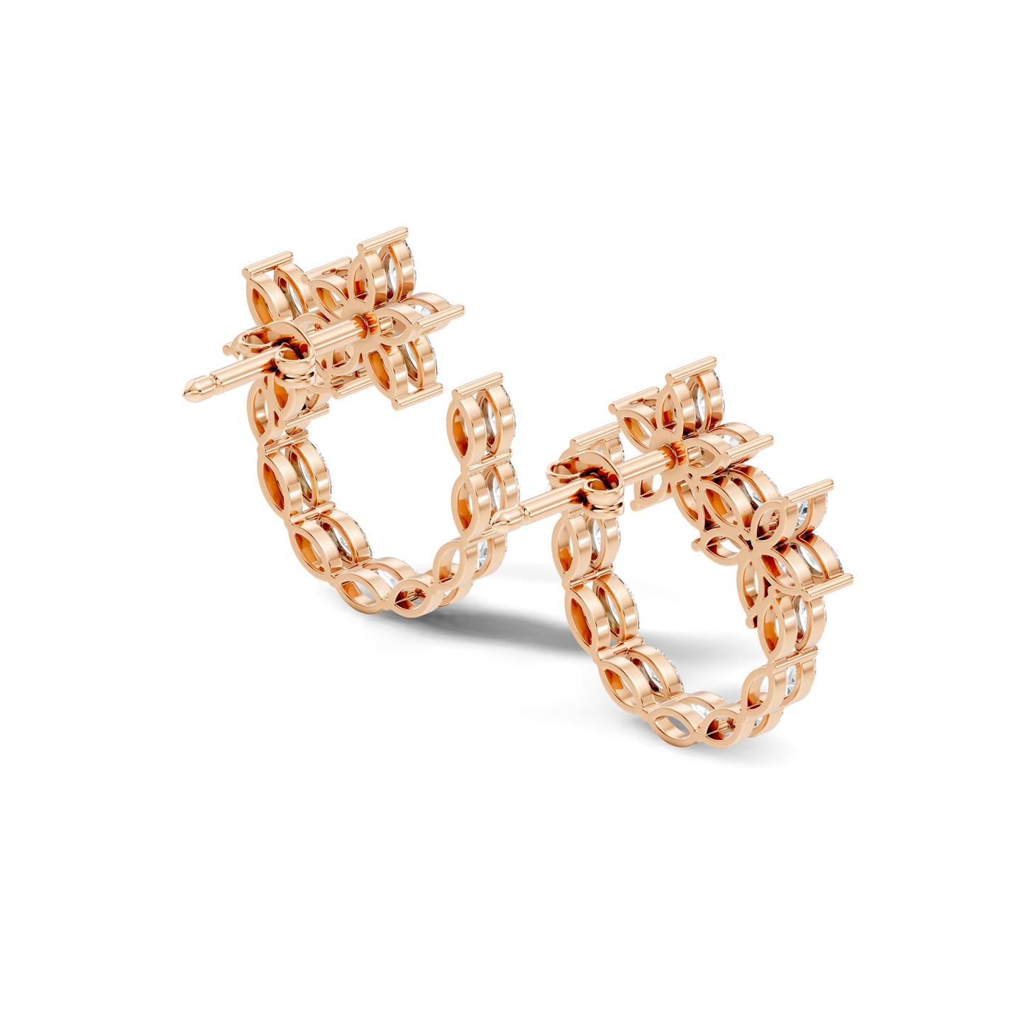 Elegant Marquise Shaped Diamond  Earring Vintage Floral Stud Perfect Gift For Womens - HIGHCARAT DIAMONDS