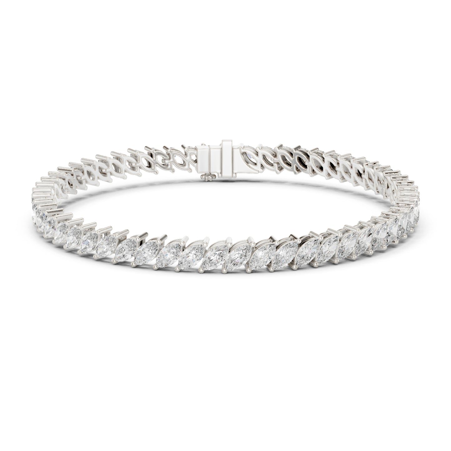 Marquise Cut 7.84Ct Lab Grown & Natural Diamond Unique Art Deco Perfect Stackable Party Wear Tennis Bracelet - HIGHCARAT DIAMONDS