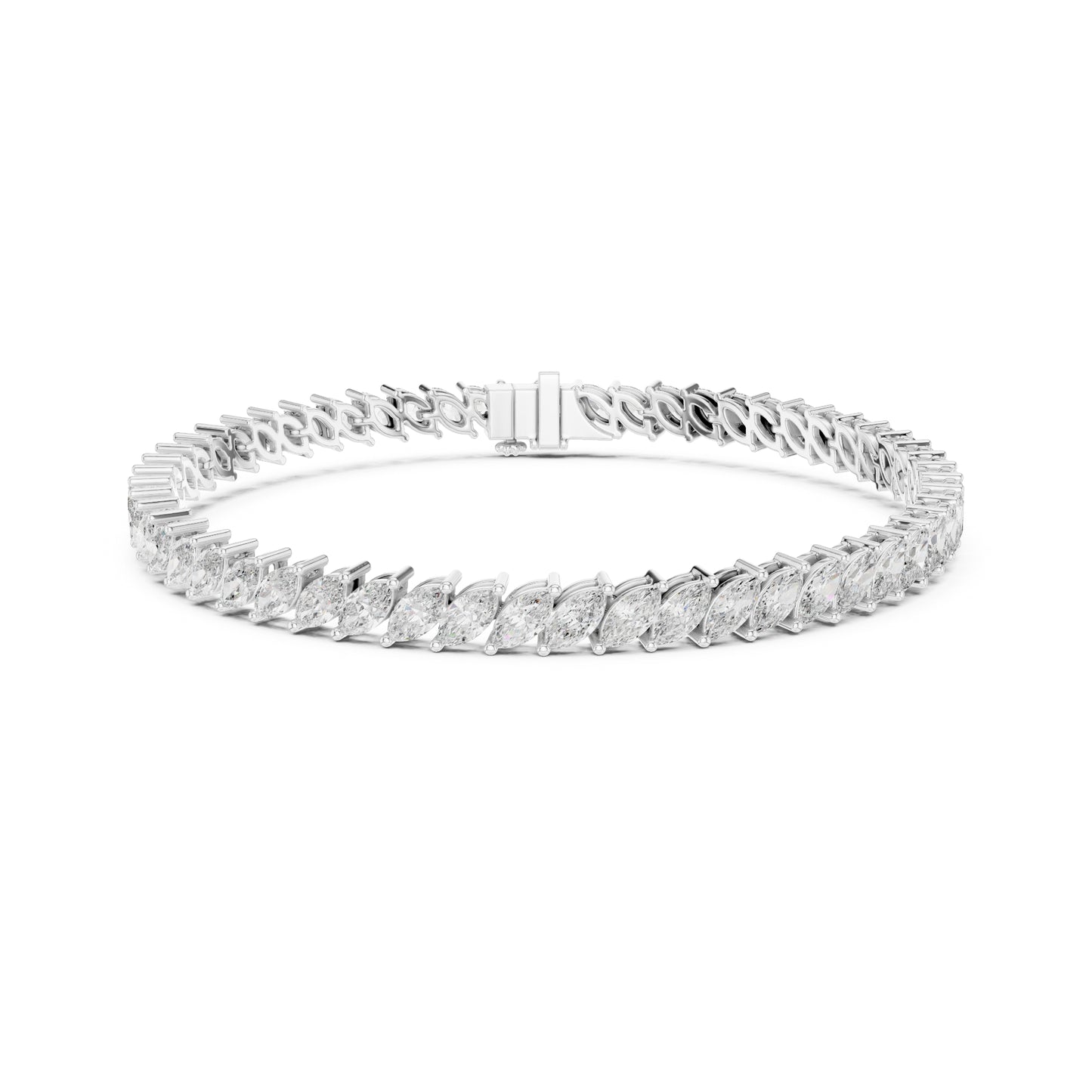 Marquise Cut 7.84Ct Lab Grown & Natural Diamond Unique Art Deco Perfect Stackable Party Wear Tennis Bracelet - HIGHCARAT DIAMONDS